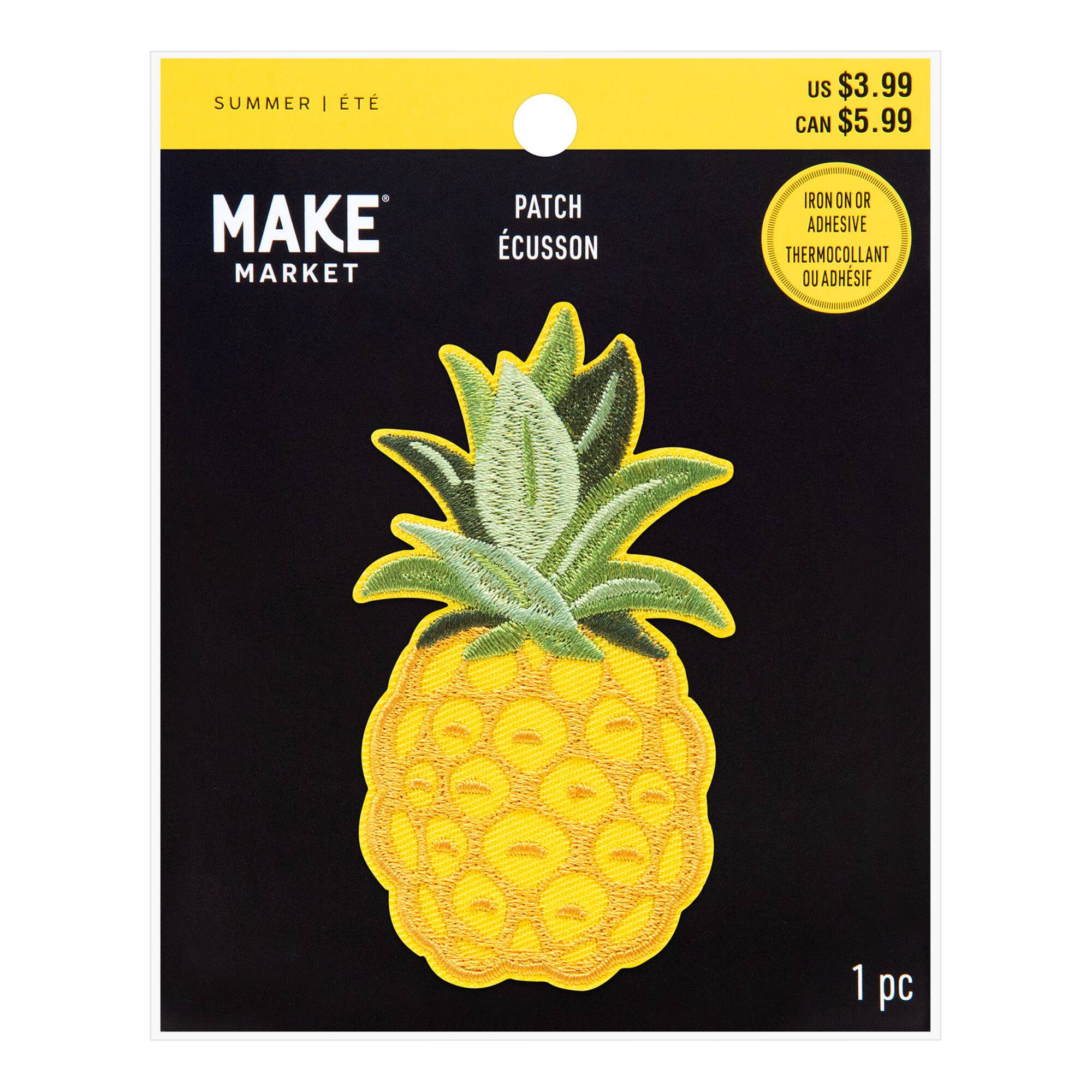 Summer Pineapple Iron-On & Adhesive Embroidered Patch by Make Market®